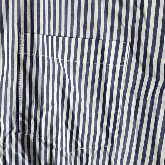 Robert Graham‎ Flip Cuff Dress Shirt Large Men's Long Sleeve Blue White Striped - Picture 7 of 8